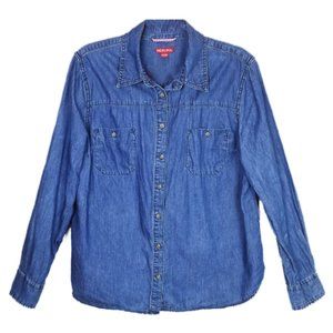 MERONA Dark Wash Denim Button Down Shirt